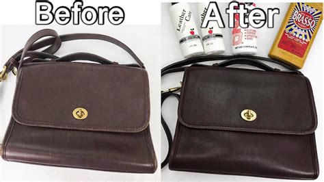 cleaning and restoring leather purses.